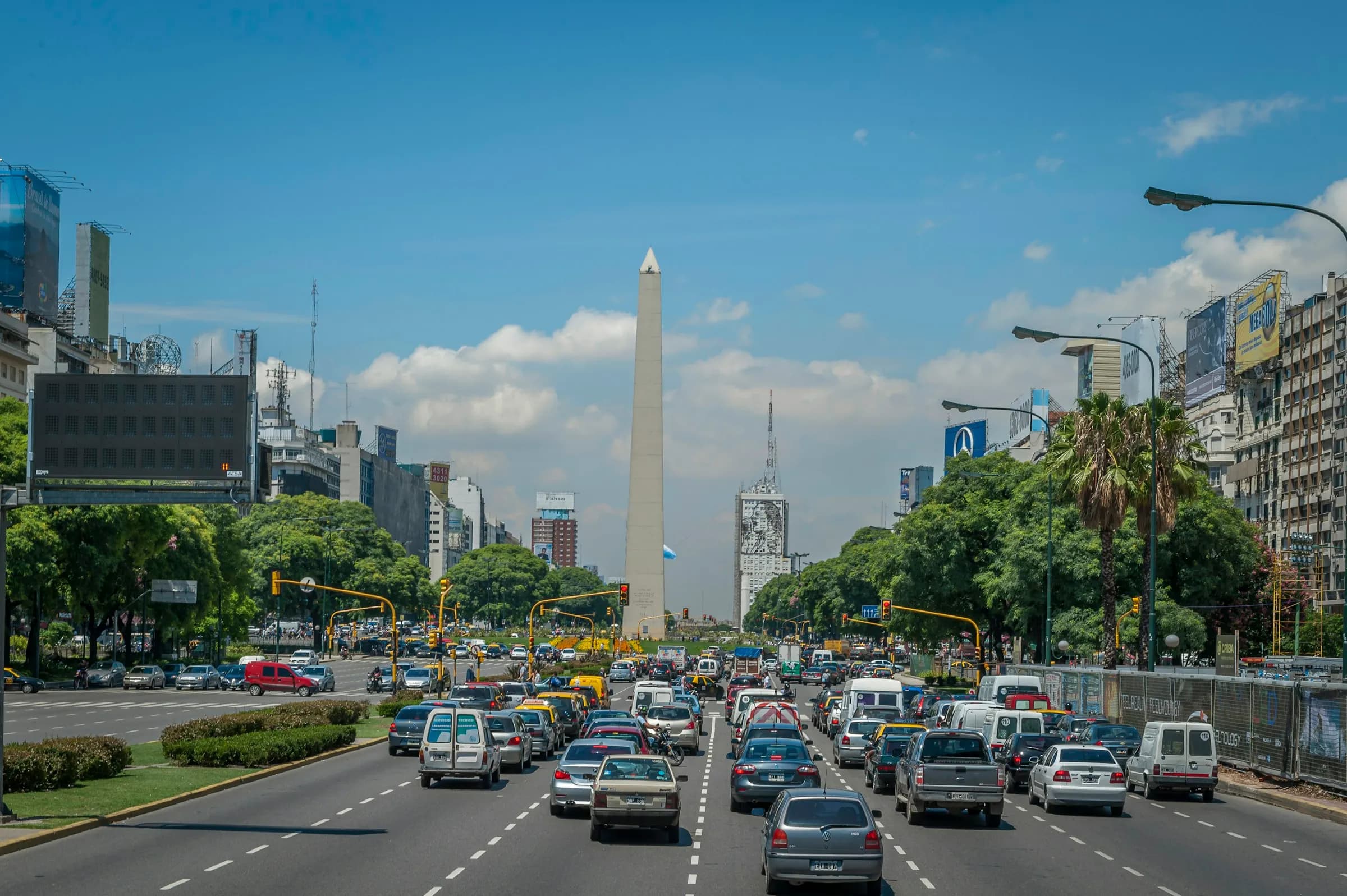 Avenida 9 de Julio and the Obelisk in Buenos Aires