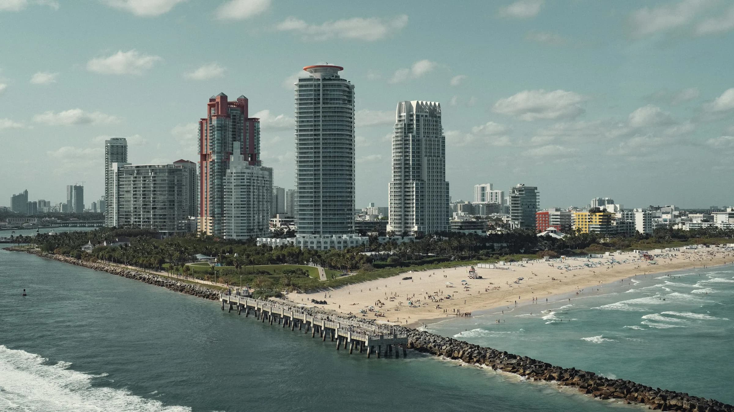 Aerial view of Miami's South Beach